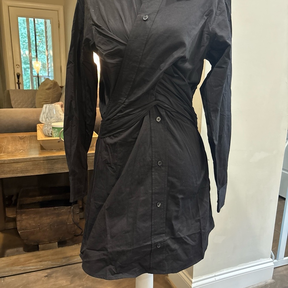 Dance & Marvel Black Collared Shirt Dress - Picture 6 of 8
